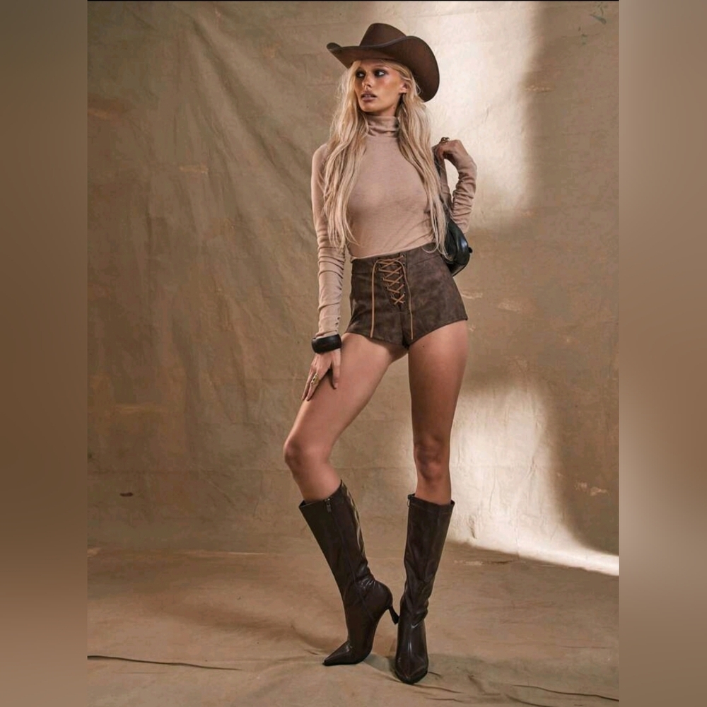 High Neck Top, Sheer, Ruched Sides And Sleeves - Western Flair